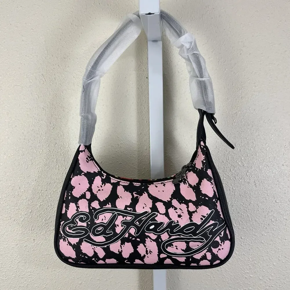 NEW Ed Hardy x Siberia Hills Screaming Tiger Shoulder Bag Y2K McBling Floral